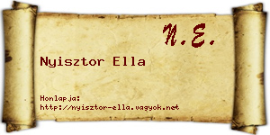 Nyisztor Ella névjegykártya